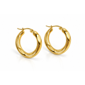 Stainless Steel Gold Twisted Hoop Earrings for Women