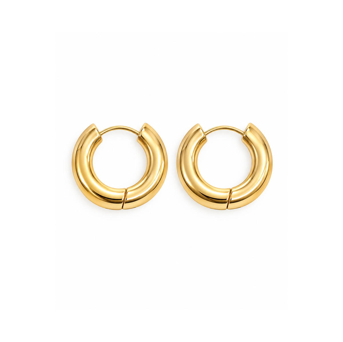 Fashion Minimalist Stainless Steel Huggie Earrings for Women