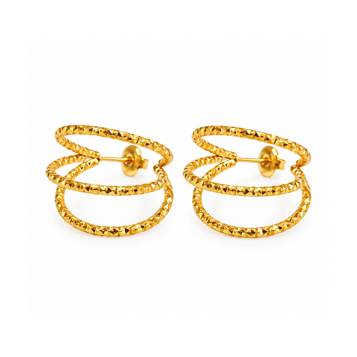 Fashion Minimalist Stainless Steel Huggie Earrings for Women