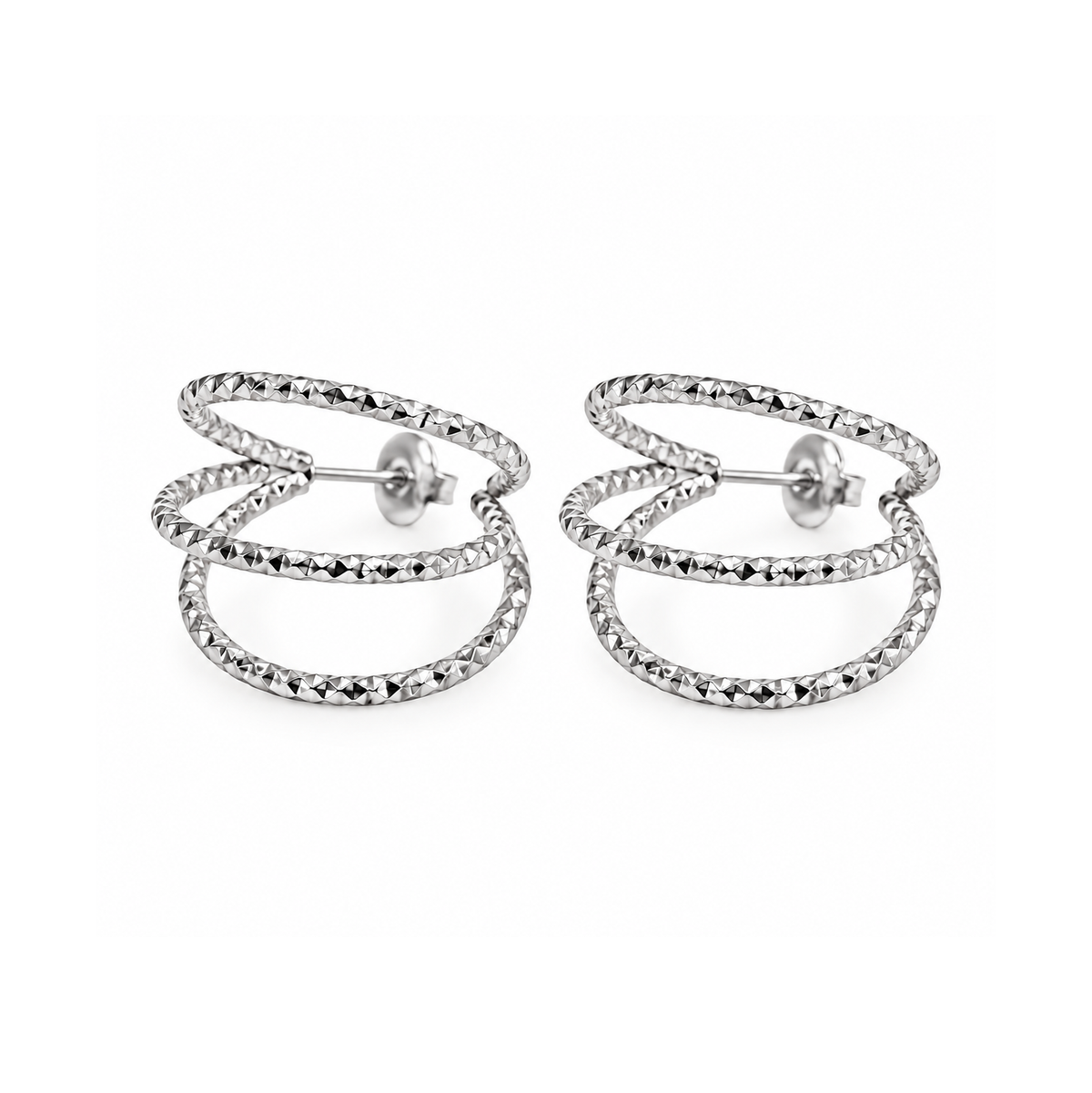 Fashion Minimalist Stainless Steel Huggie Earrings for Women