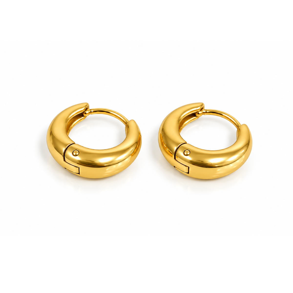 Minimalist Polished Gold Hoop Earrings for Women