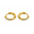 Minimalist Silver Double Hoop Ear Buckles with Inlaid Diamonds for Women