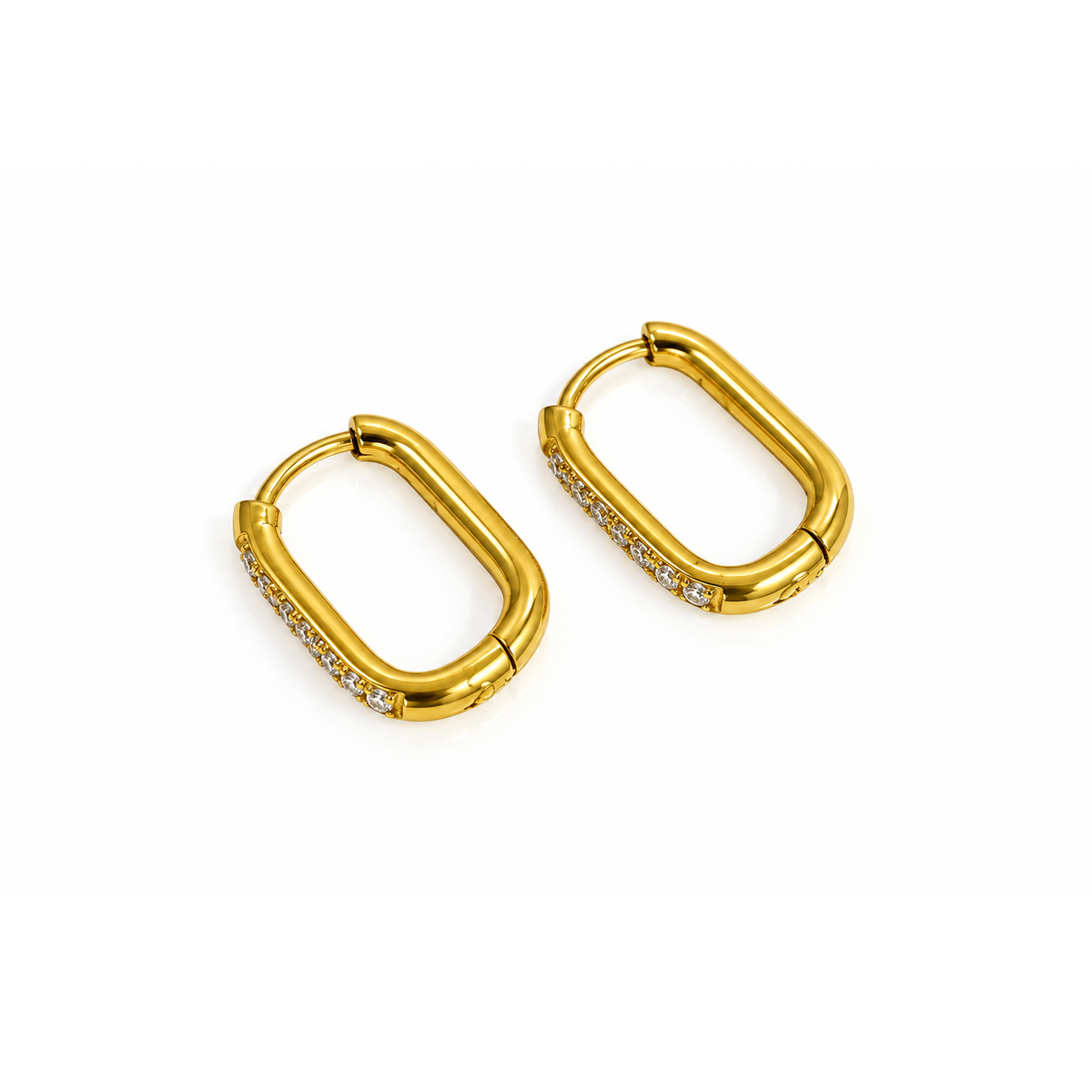 Gold Tone Minimalist Huggie Ear Clasps, Polished Stainless Steel Jewelry