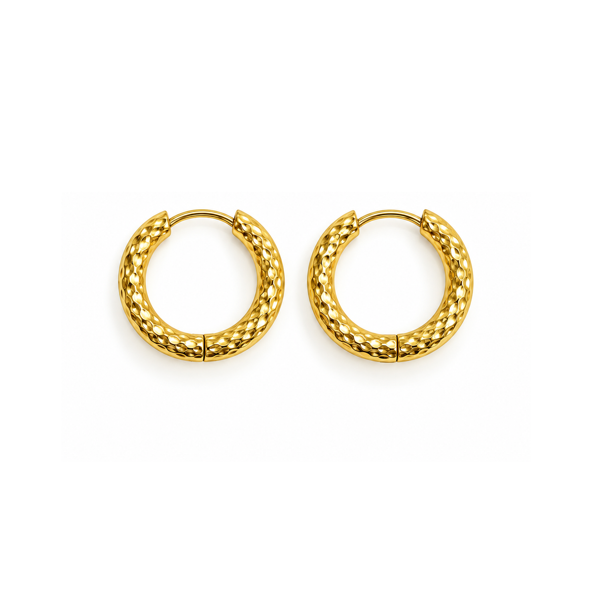 Fashion Hammered Hoop Earrings for Women