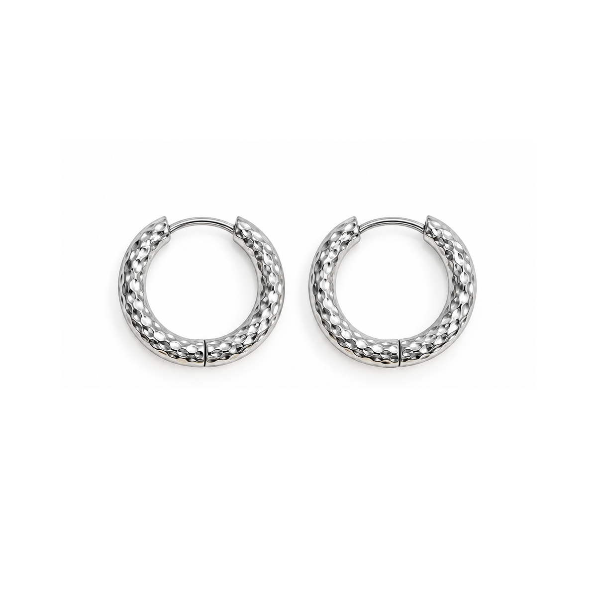 Fashion Hammered Hoop Earrings for Women
