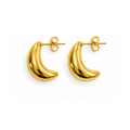 Crescent Moon Shape Stud Earrings, Minimalist Stainless Steel Jewelry