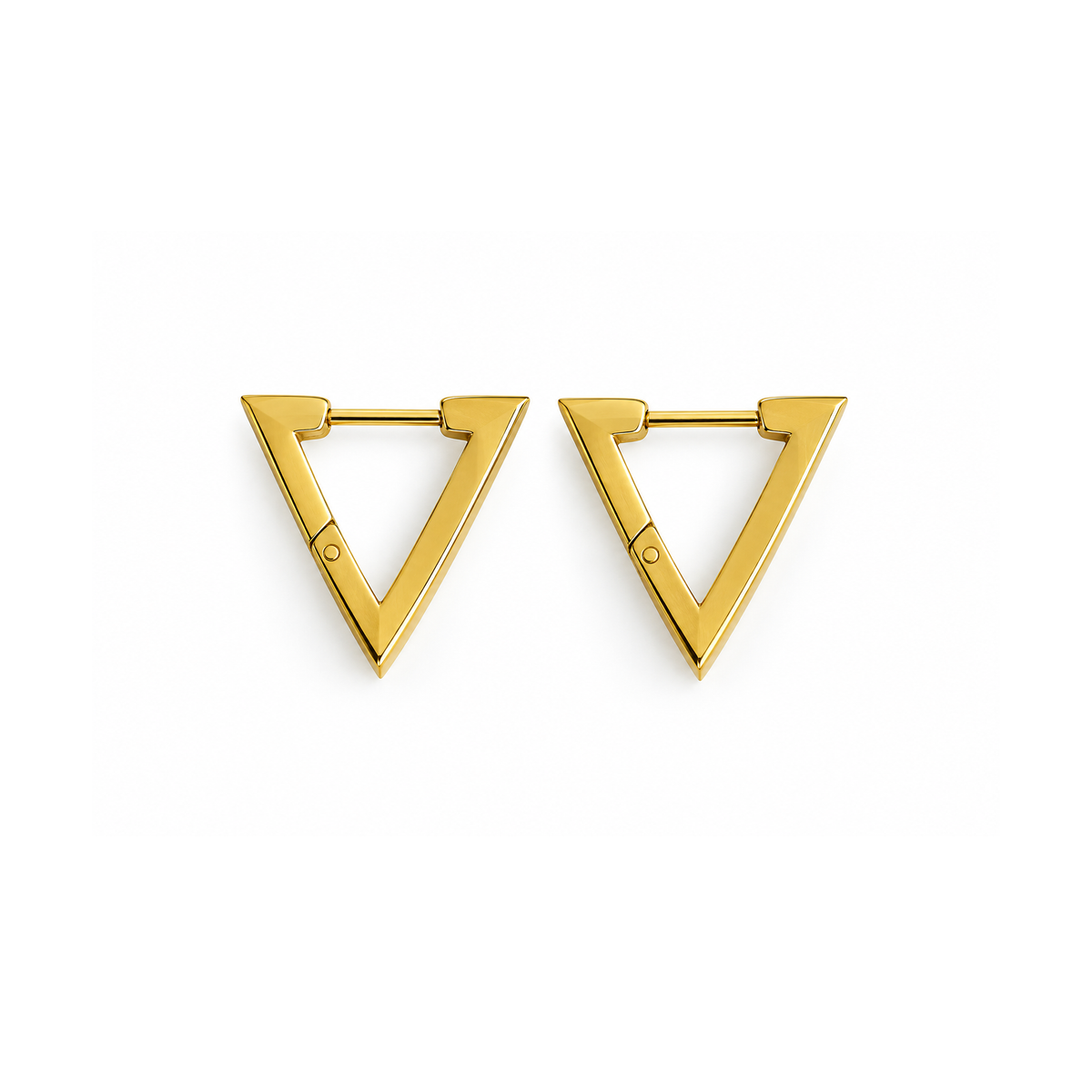 Polished Gold Triangle Earrings for Women