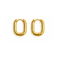 Minimalist Oval Stainless Steel Huggie Earrings for Women