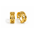 Geometric Cutout Silver Hoop Earrings for Women