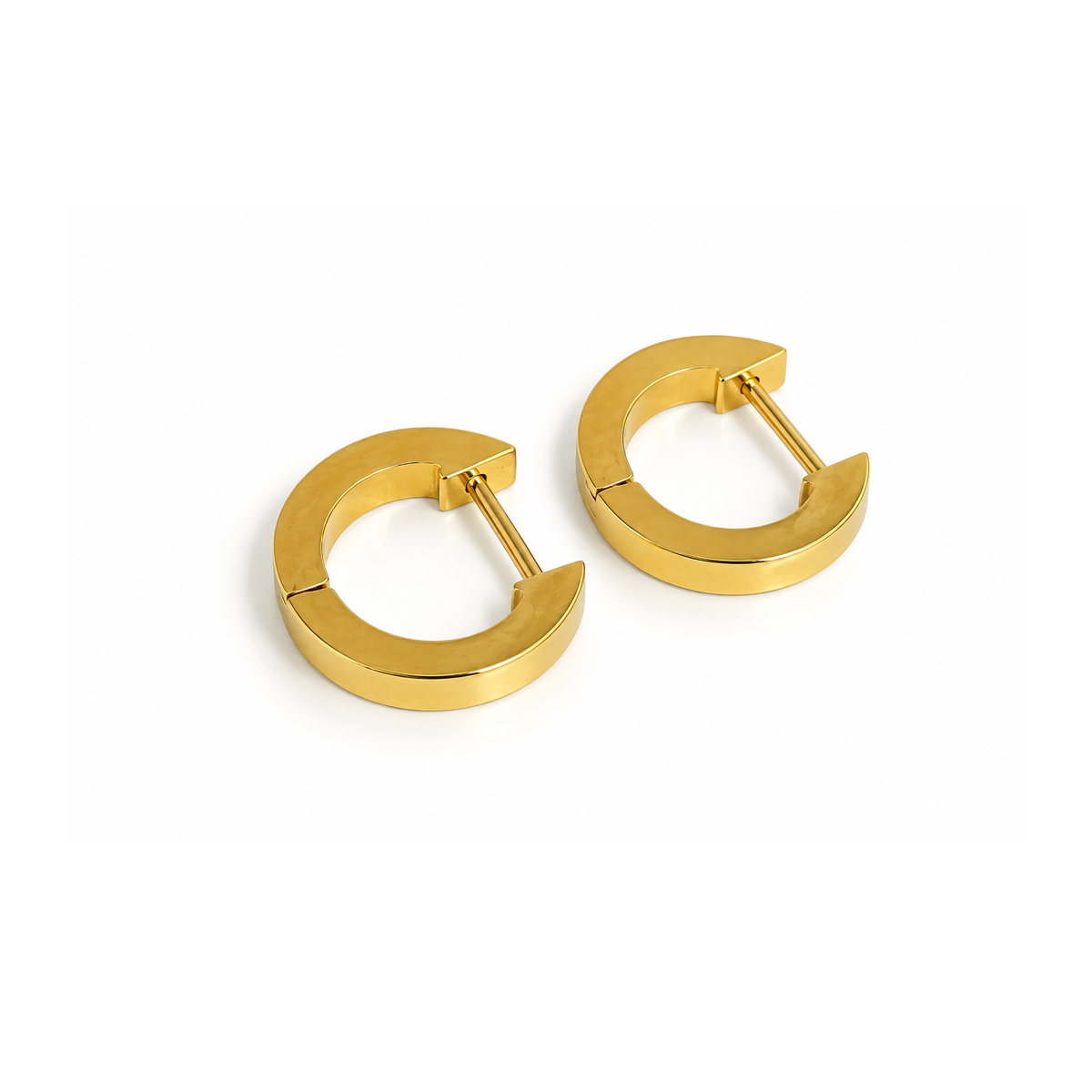Minimalist Gold C-Shaped Hoop Earrings for Women