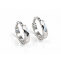 Diamond Cut Stainless Steel Clicker Hoop Earrings for Women, Hypoallergenic, Tarnish Resistant