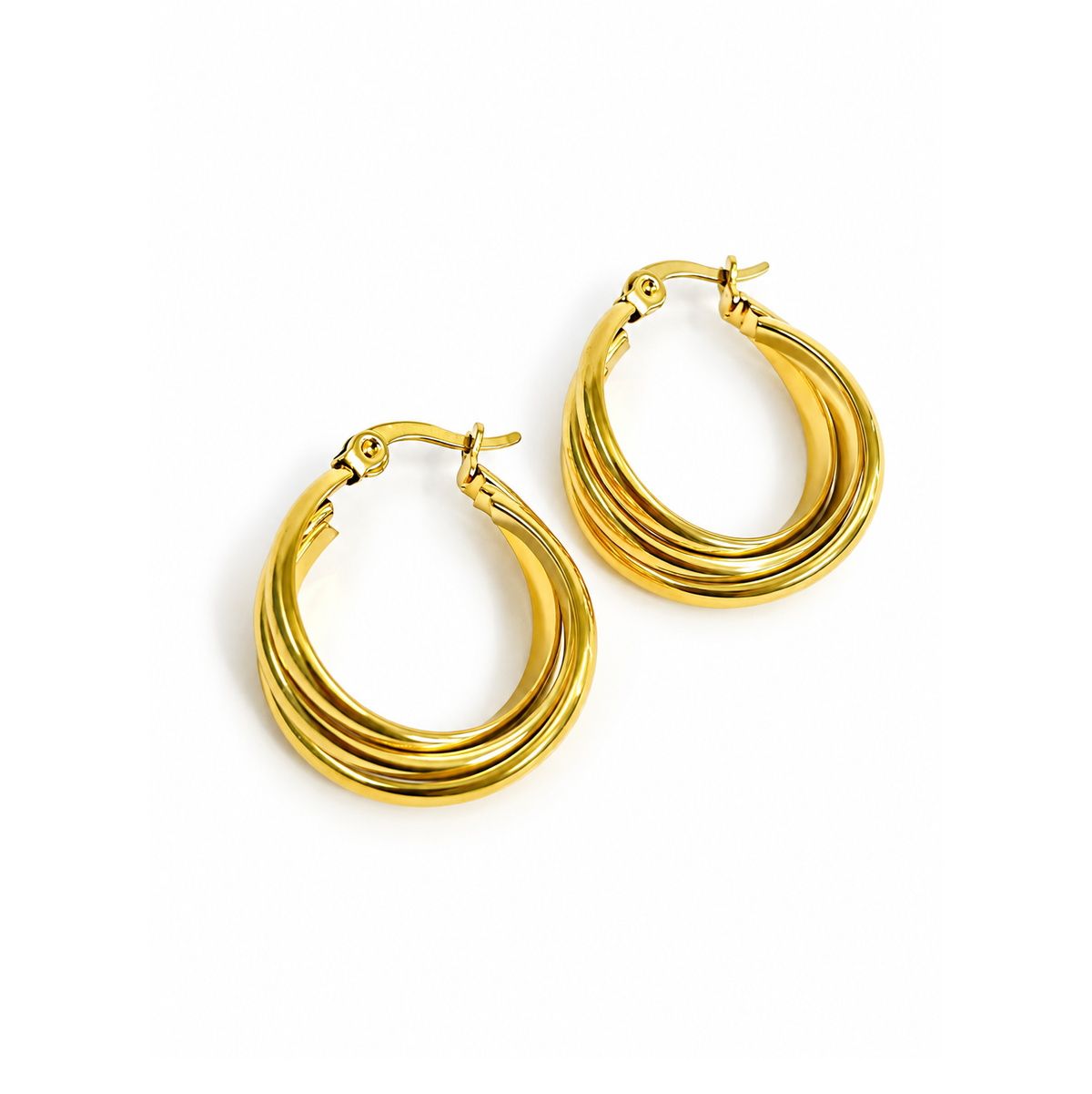 Fashion Minimalist Stainless Steel Huggie Earrings for Women
