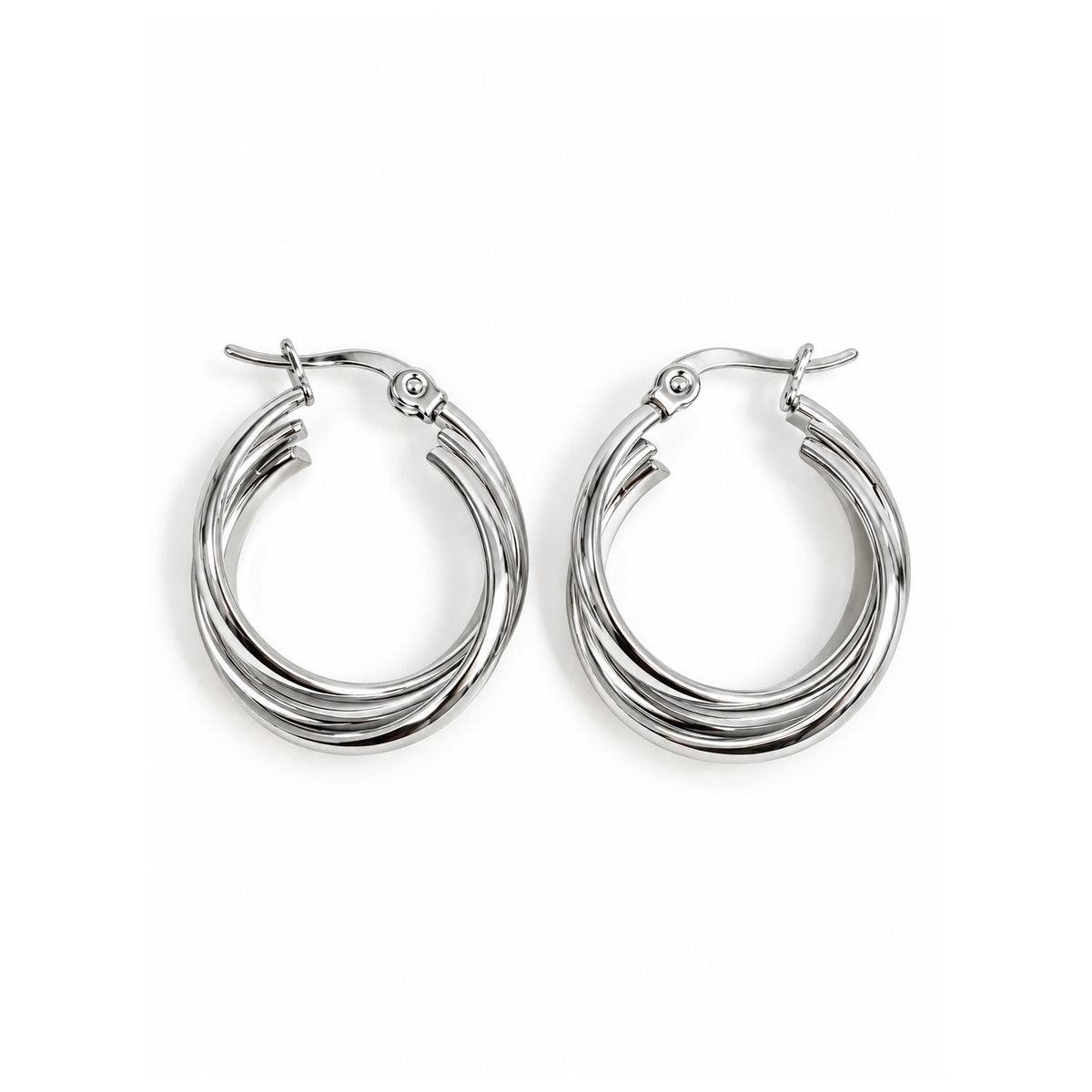 Fashion Minimalist Stainless Steel Huggie Earrings for Women